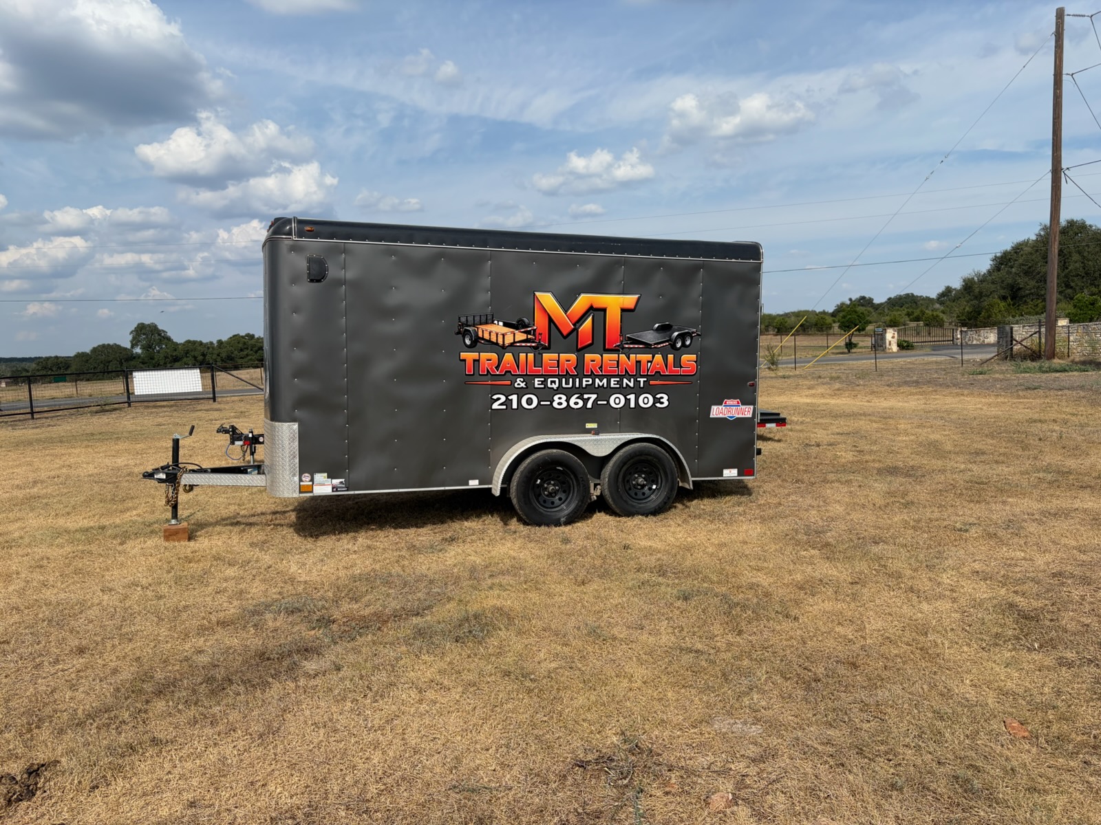 Enclosed cargo trailer available for rent in New Braunfels, TX